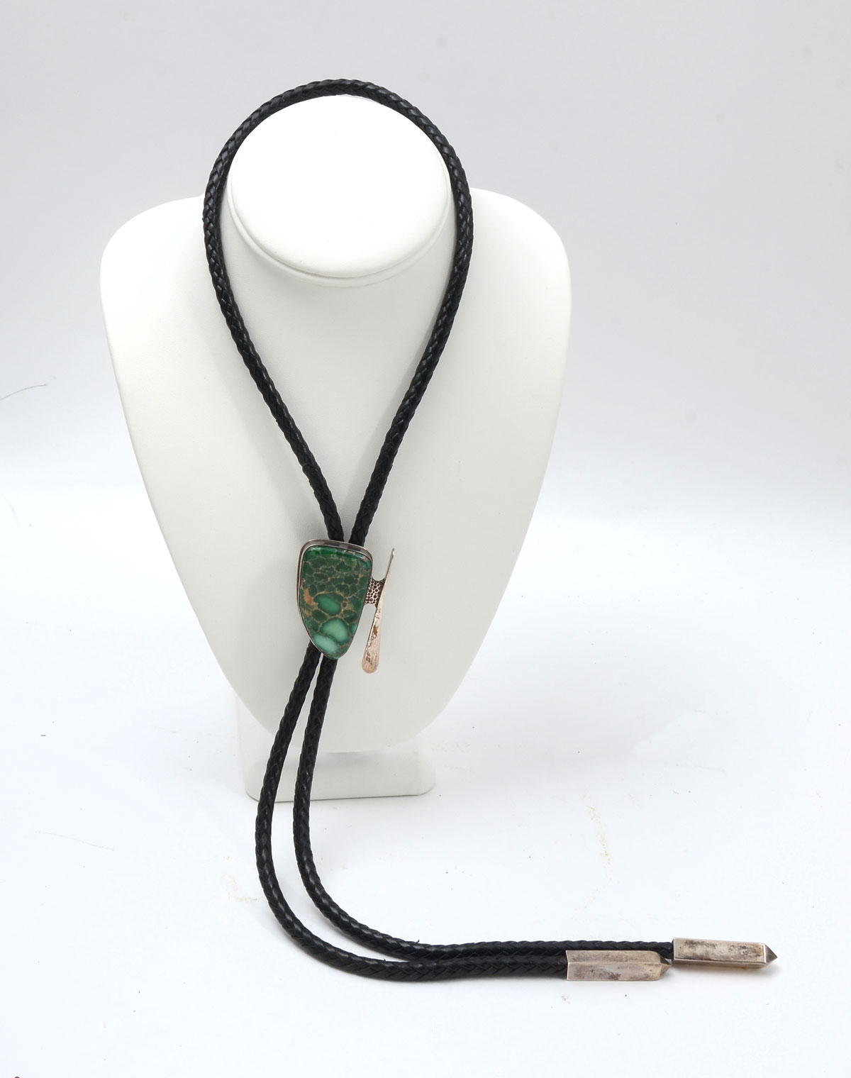 STERLING & TURQUOISE BOLO TIE SIGNED