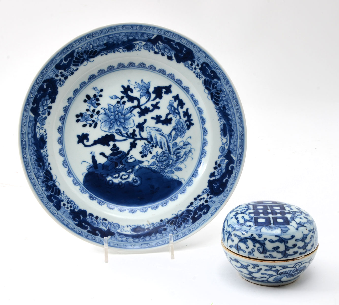 QING PERIOD BLUE WHITE DISH AND 2773df