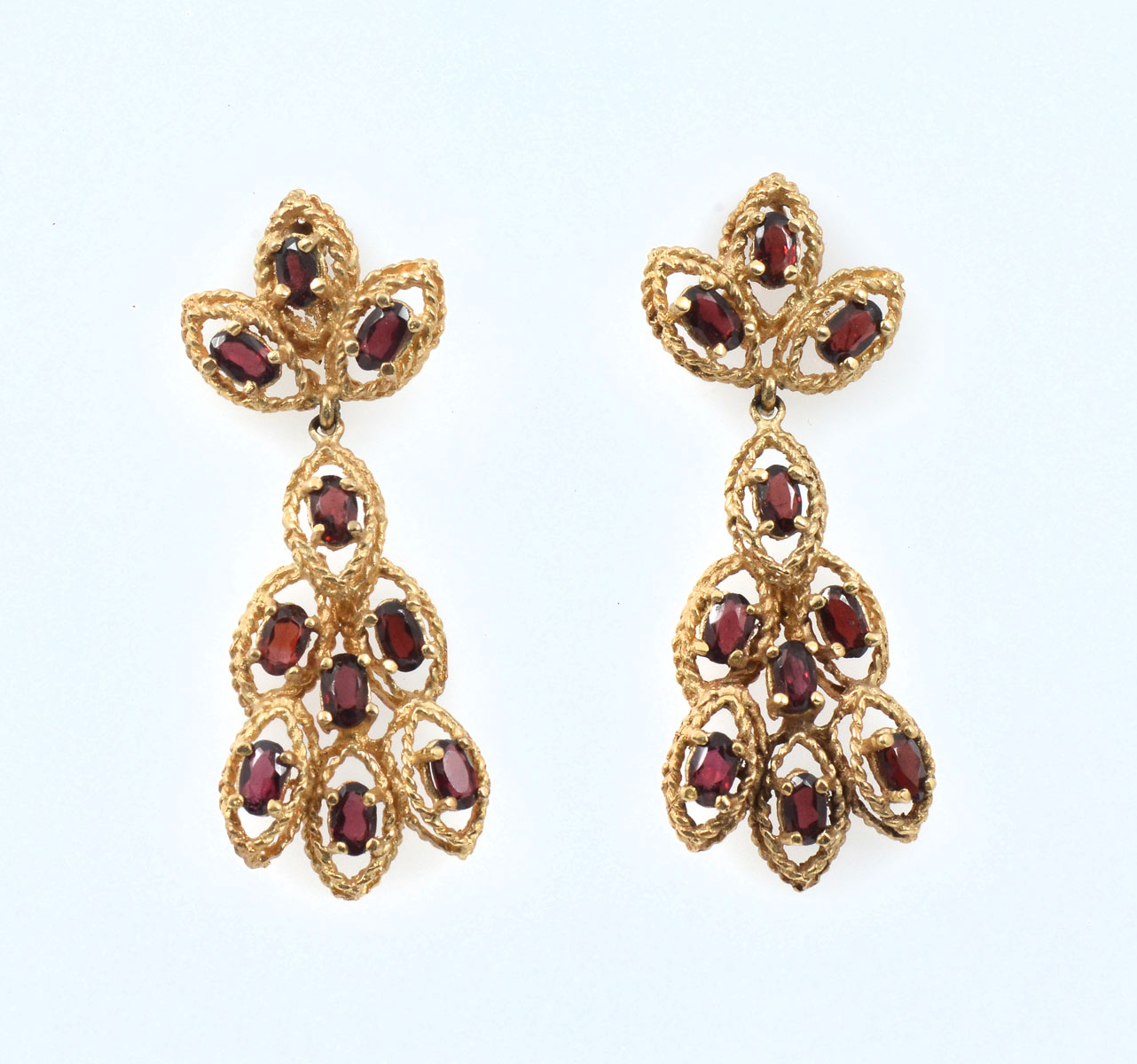 14K 5 00 CTW GARNET PENDANT EARRINGS  277635