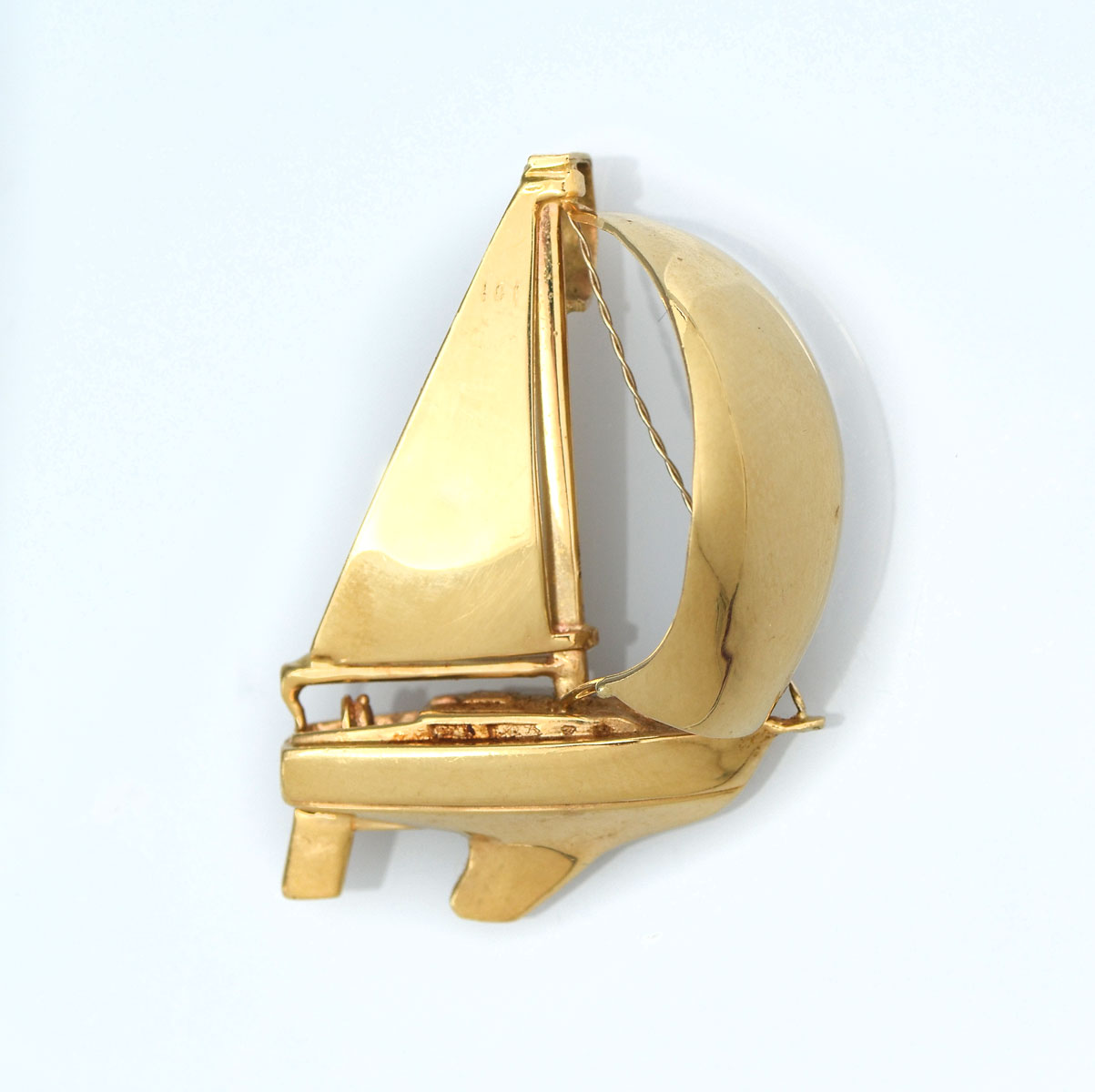 14K HAND MADE CAST HULL PENDANT: