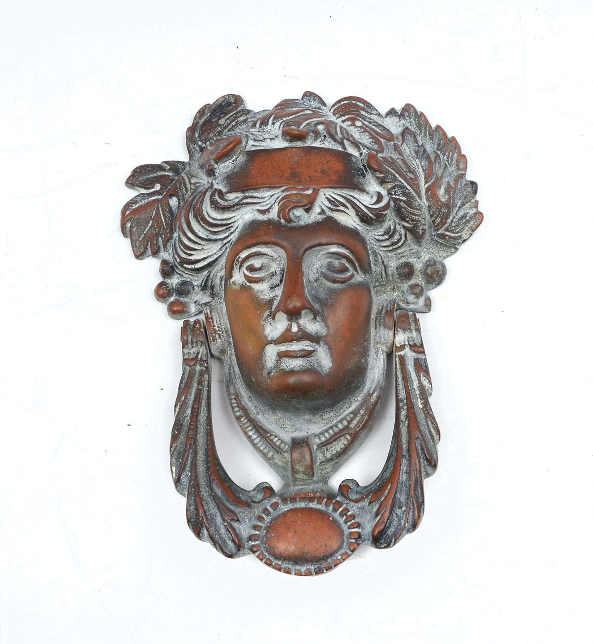 BRONZE FEMALE FIGURAL DOOR KNOCKER: