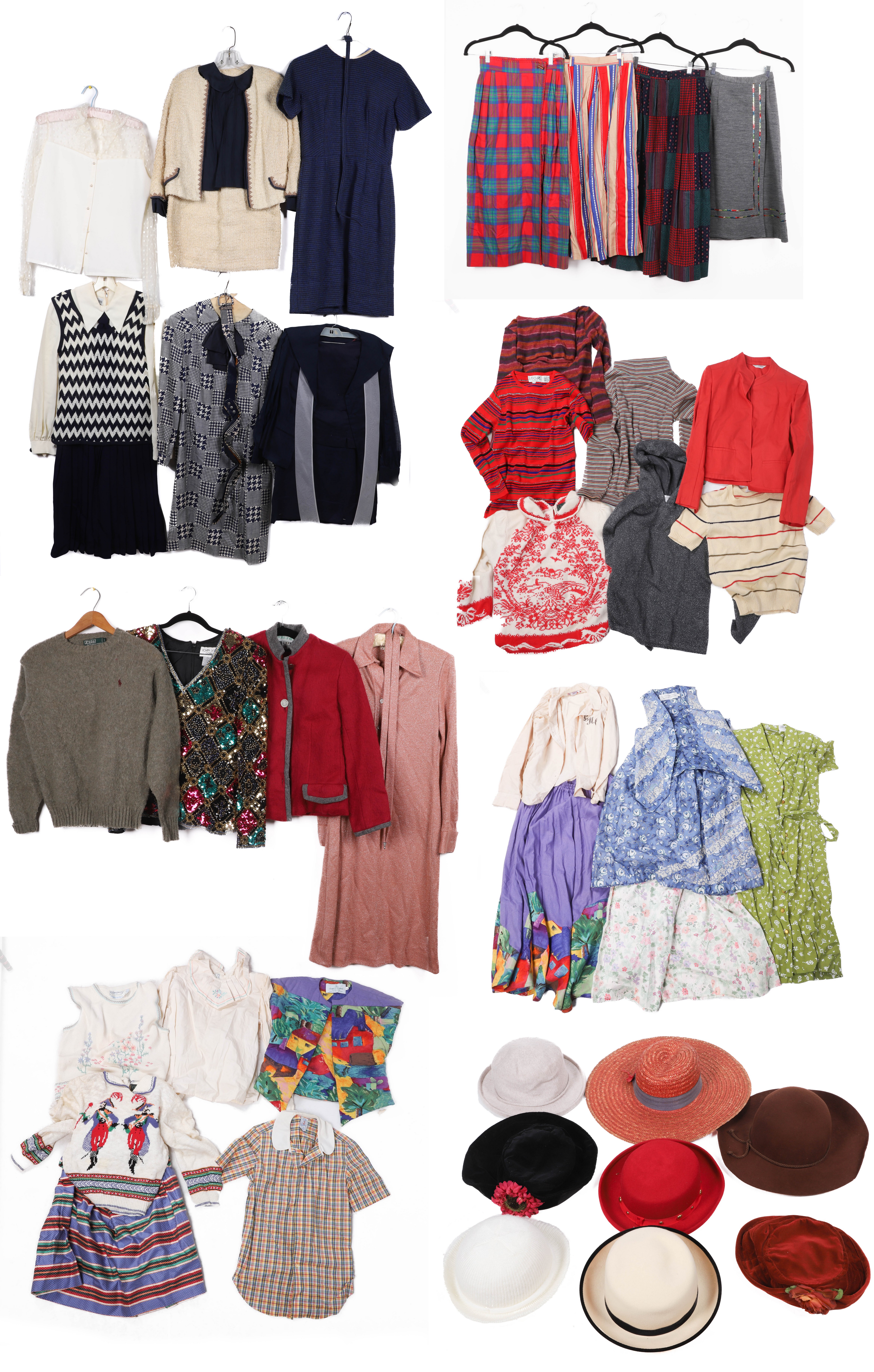 Large vintage clothing group including