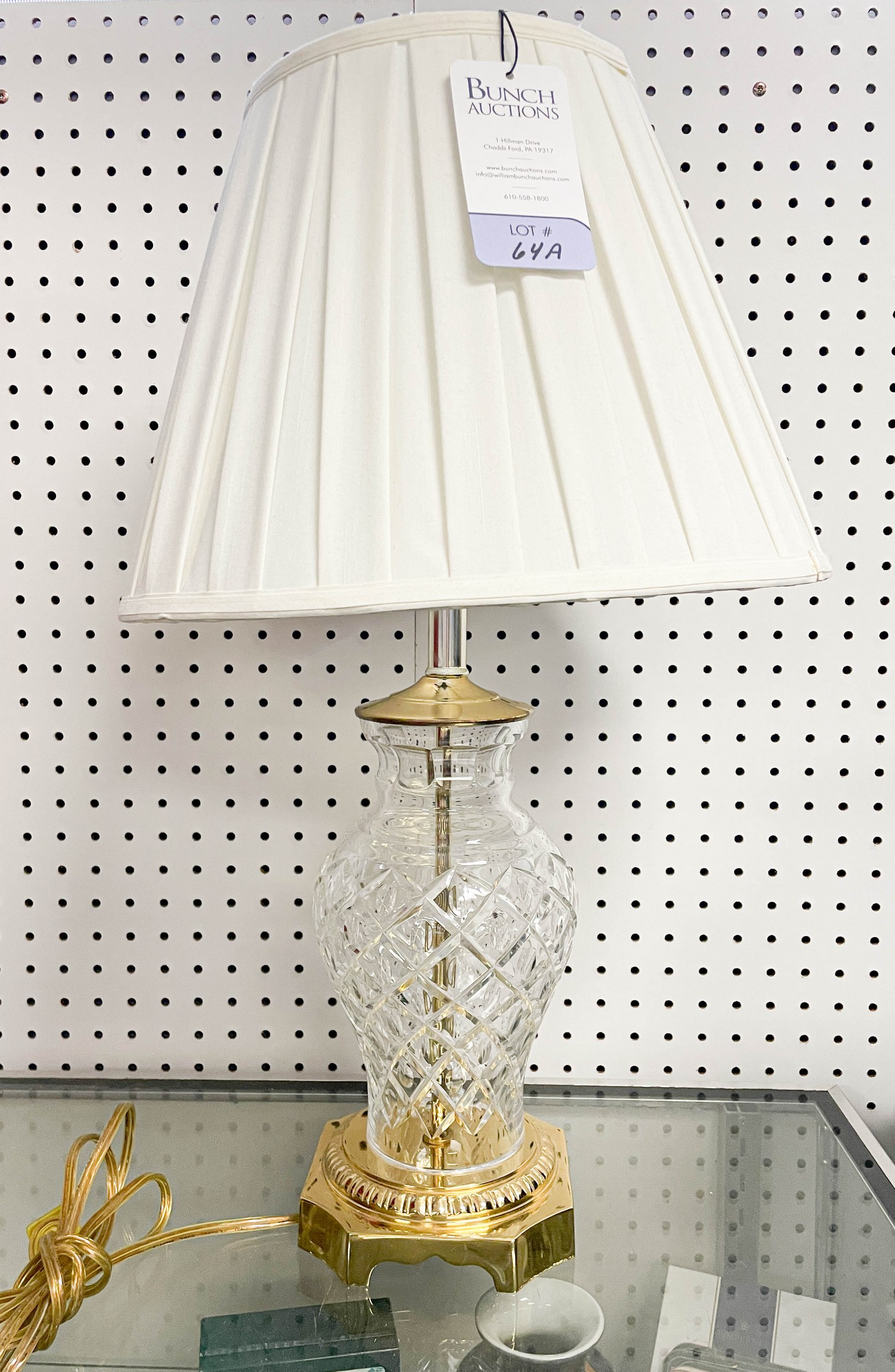 Crystal table lamp, lattice & thumbprint