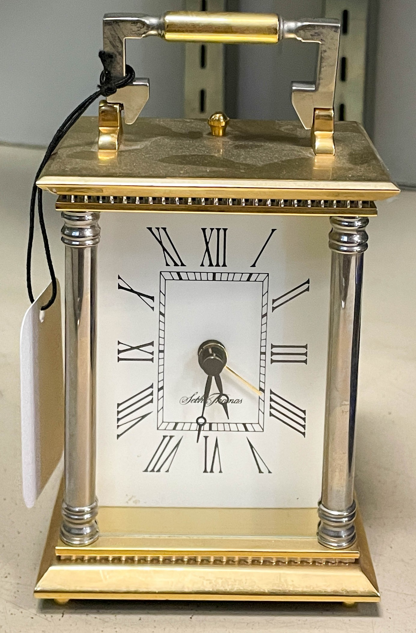 Seth Thomas brass carriage clock, quartz