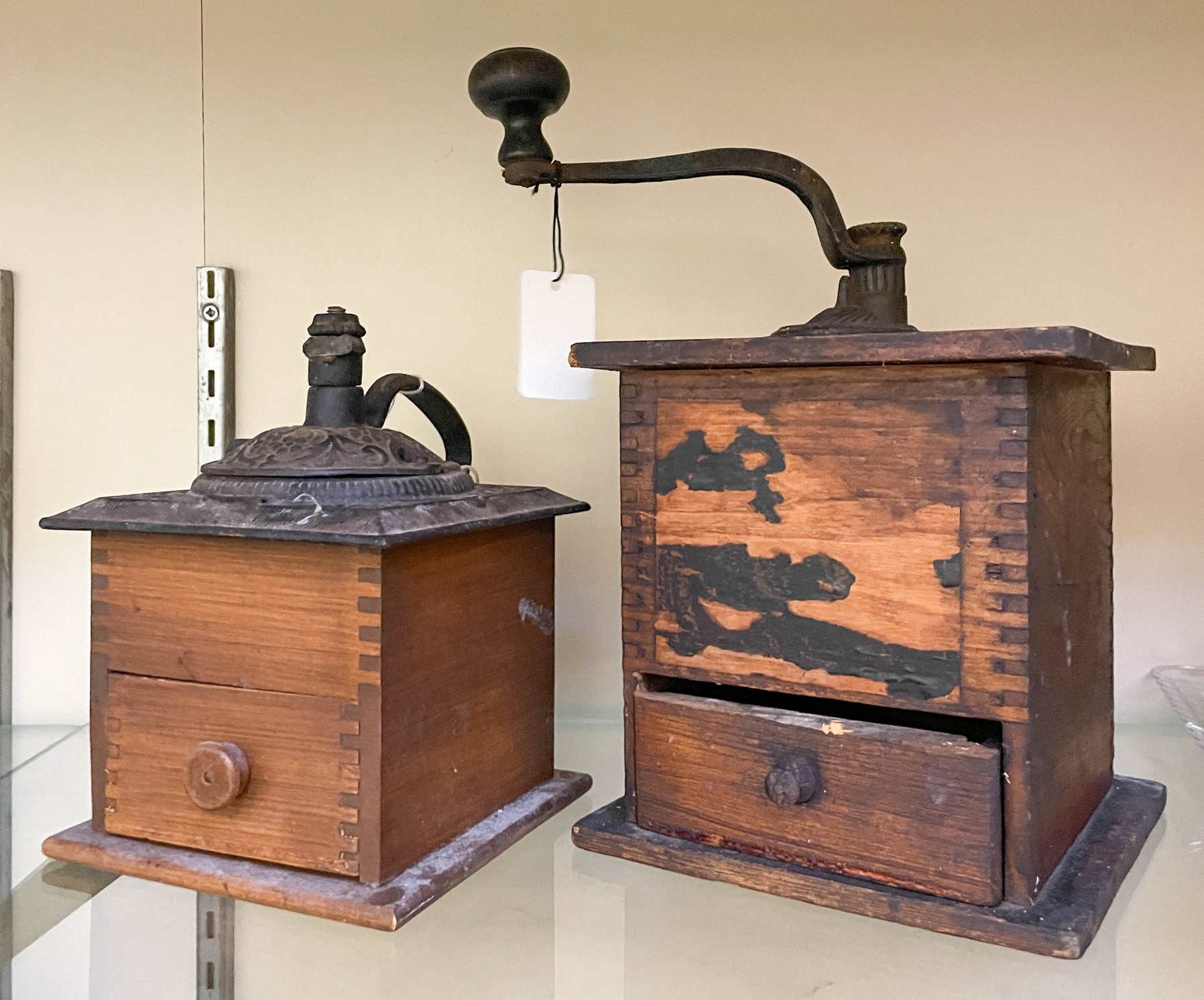 (2) Coffee grinders, dovetailed,