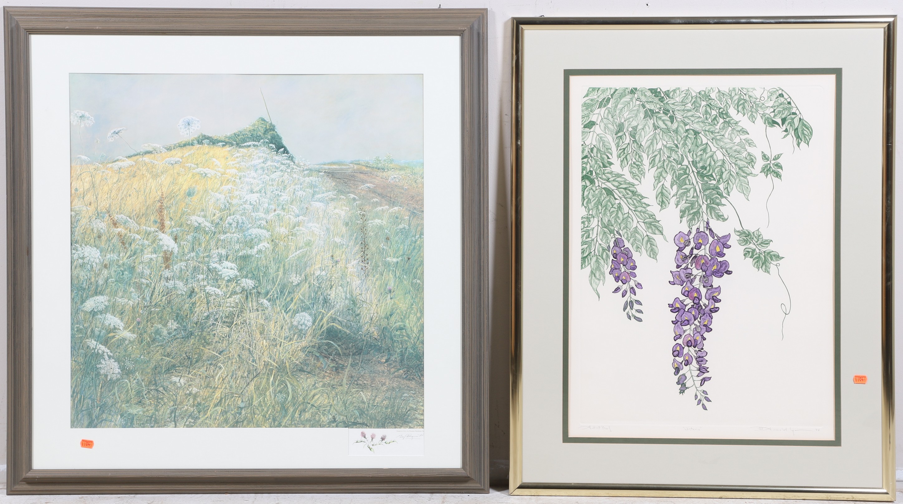 2 Contemporary Framed Prints Wisteria  2781fd