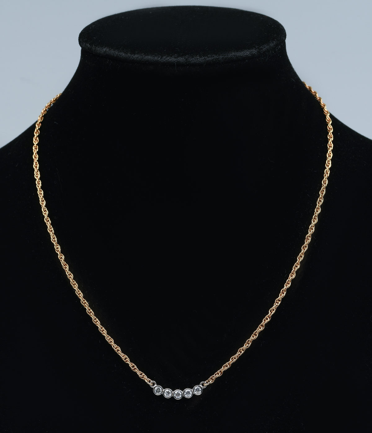 18K & PLATINUM DIAMOND CHOKER/NECKLACE: