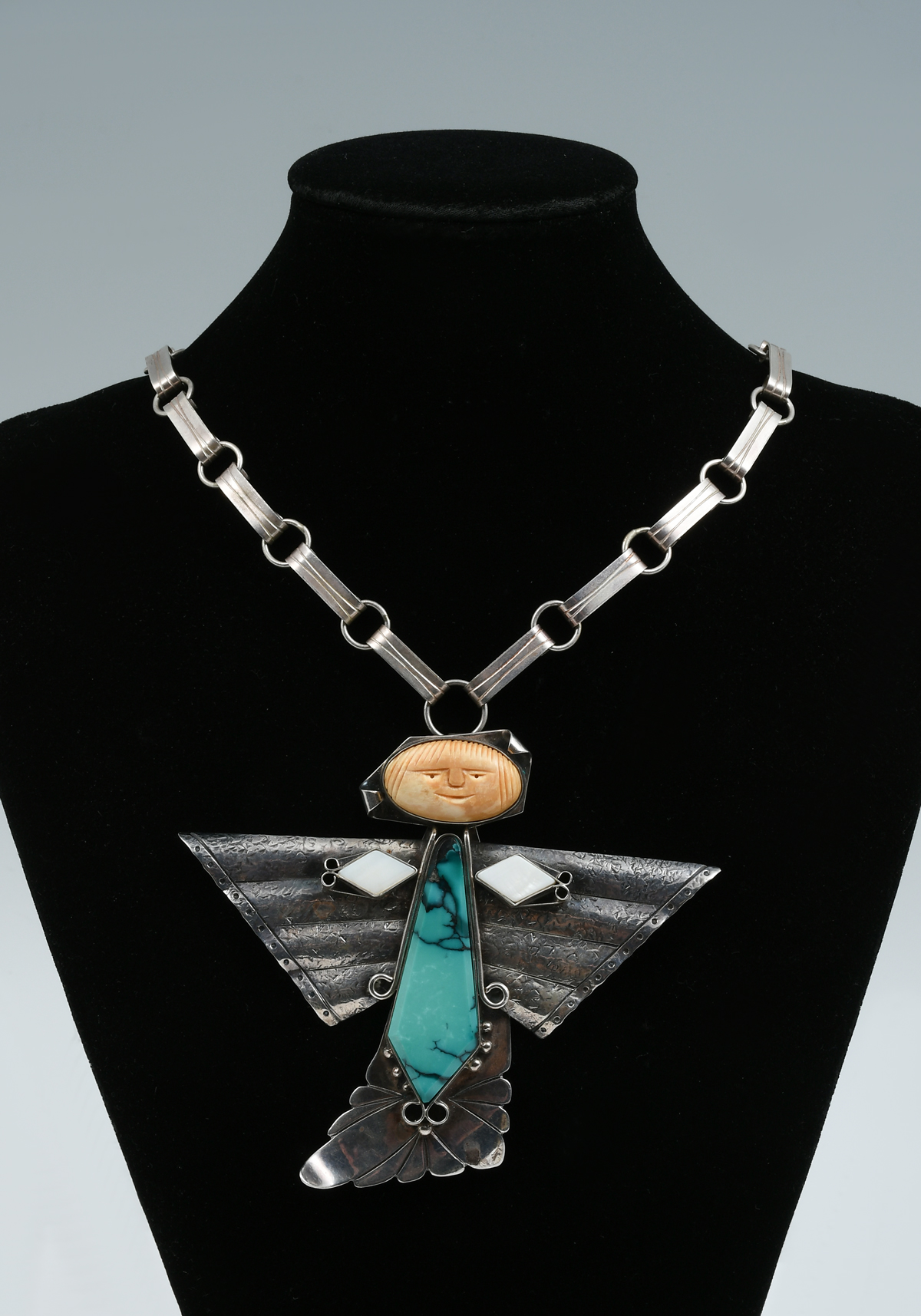 SOUTHWEST SILVER TURQUOISE PENDANT NECKLACE 276030