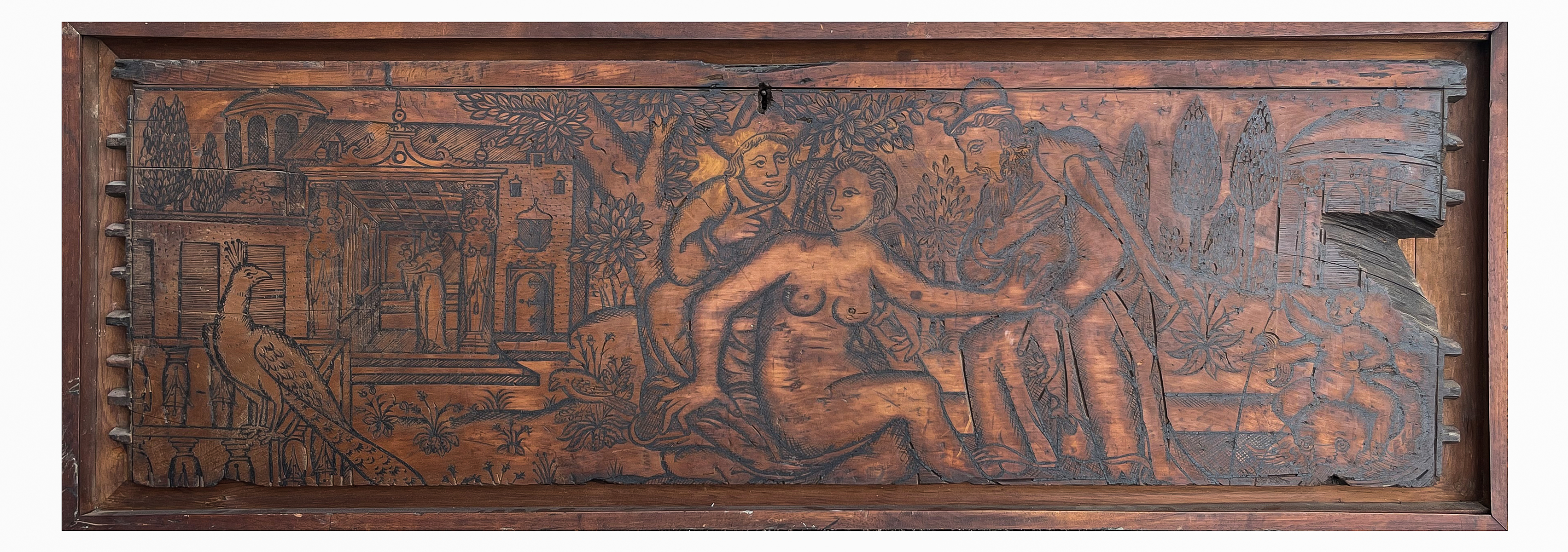RELIEF CARVED WOOD PANEL FROM CASONNE