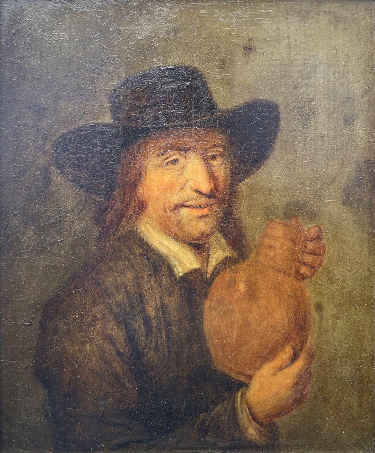 EARLY DUTCH PAINTING OF A MAN HOLDING 276122