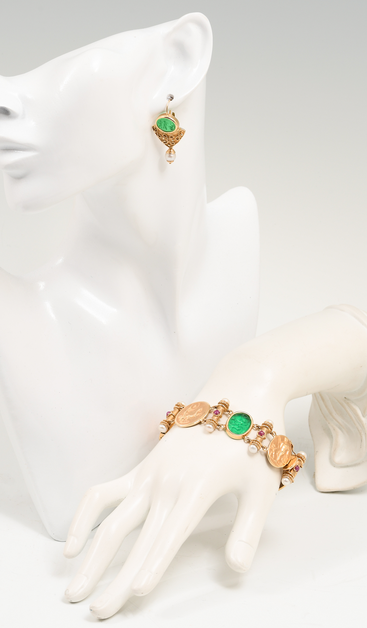 14K TAGLIAMONTE BRACELET & EARARINGS: