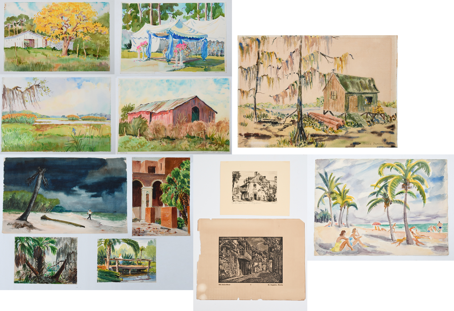 MULTI PIECE FLORIDA ART LOT 1  2761e4