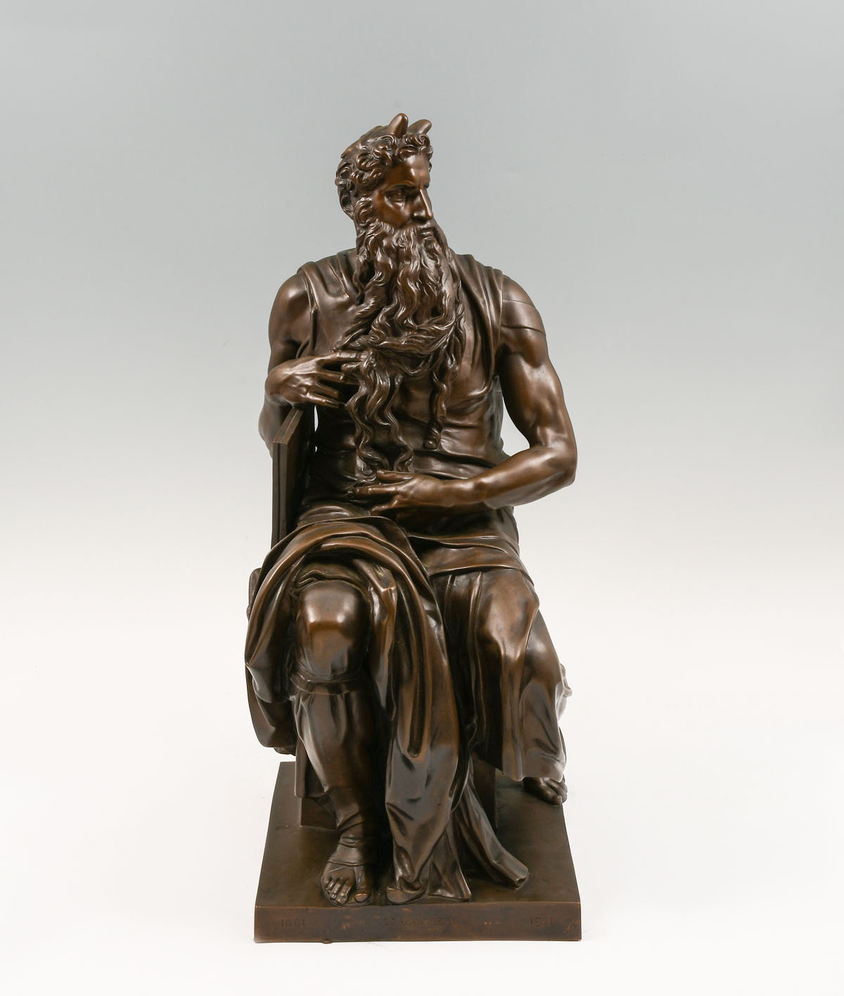 LARGE MOSES BRONZE AFTER MICHAELANGELO  27628b