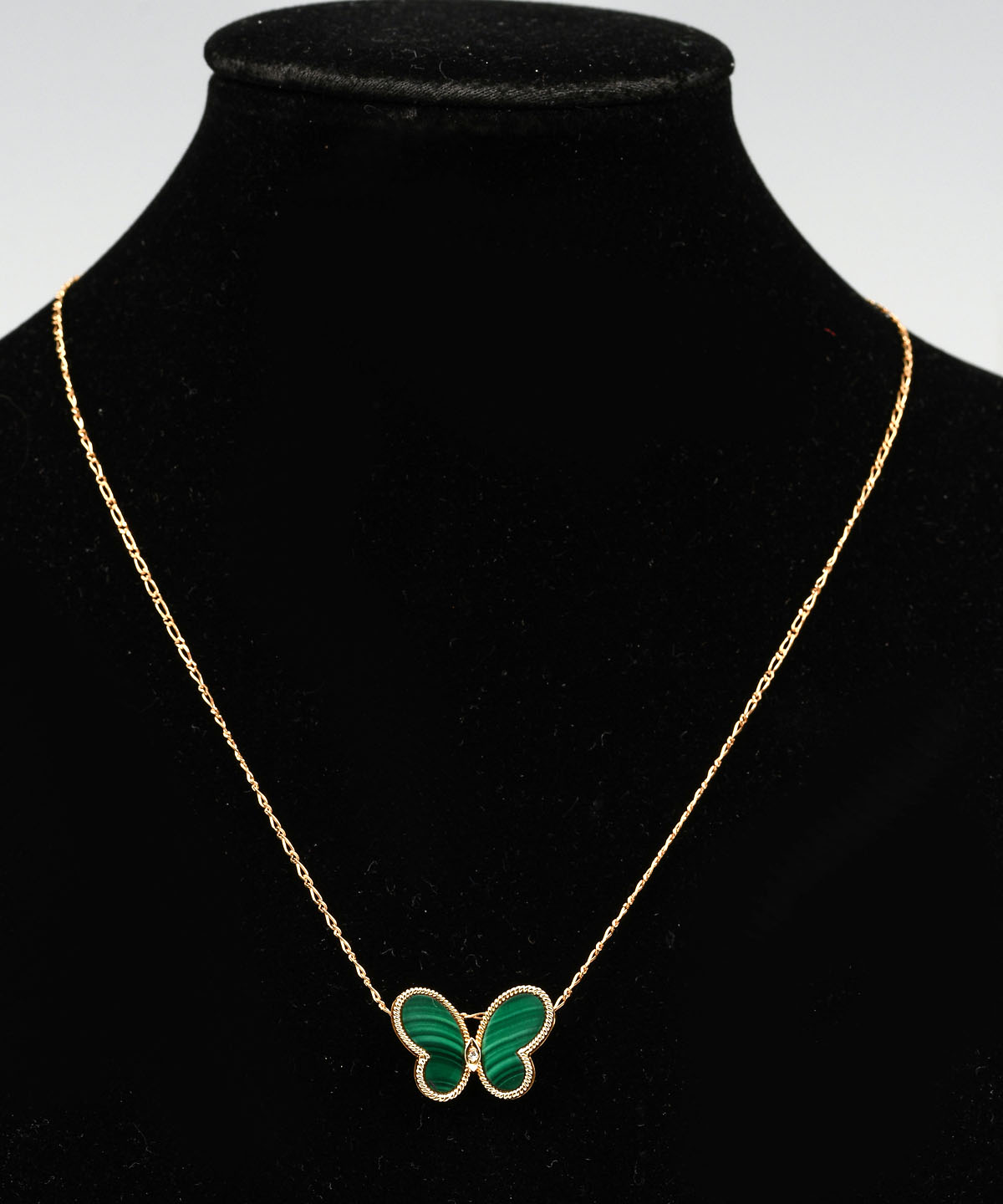 14K MID CENTURY MALACHITE BUTTERFLY 2762c7