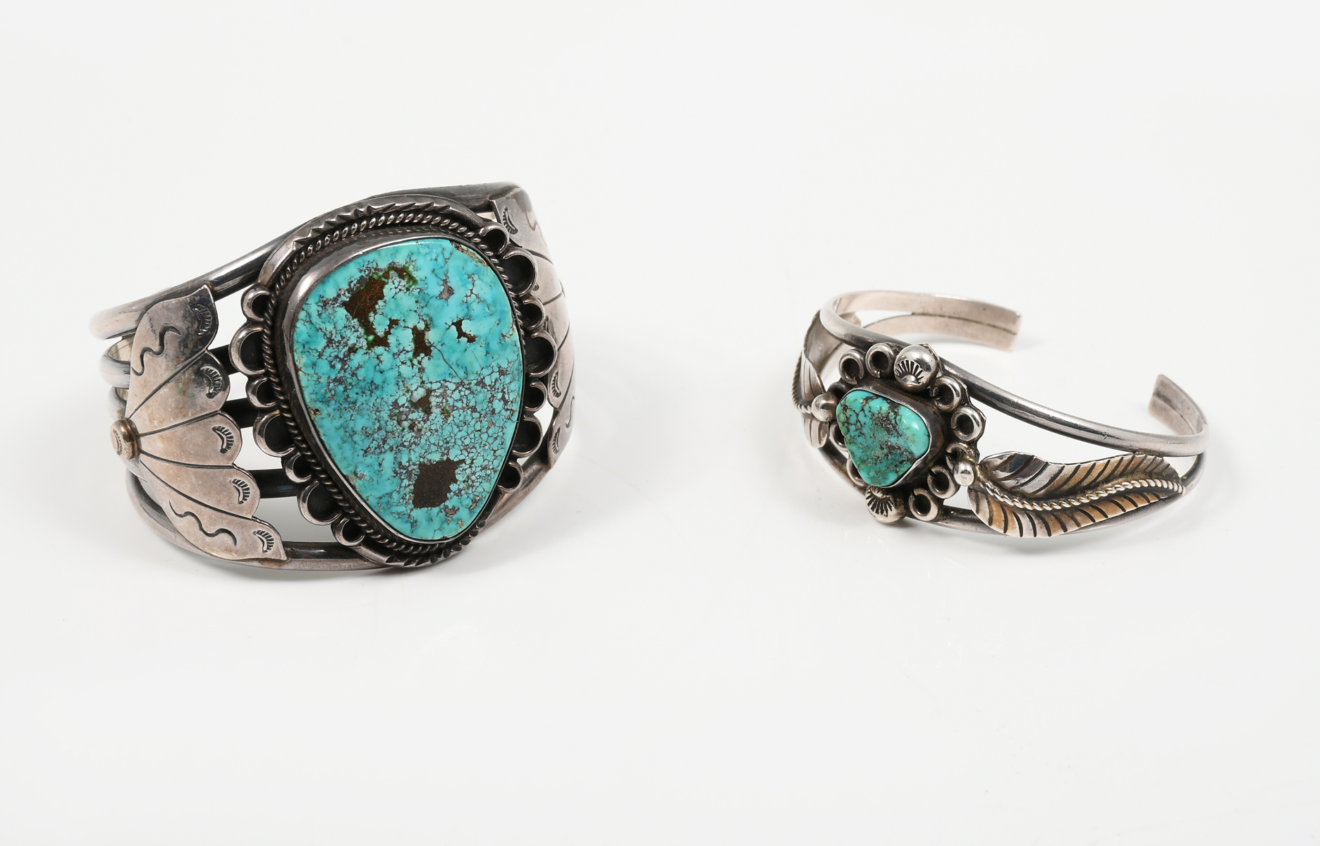 2 NATIVE AMERICAN STERLING & TURQUOISE