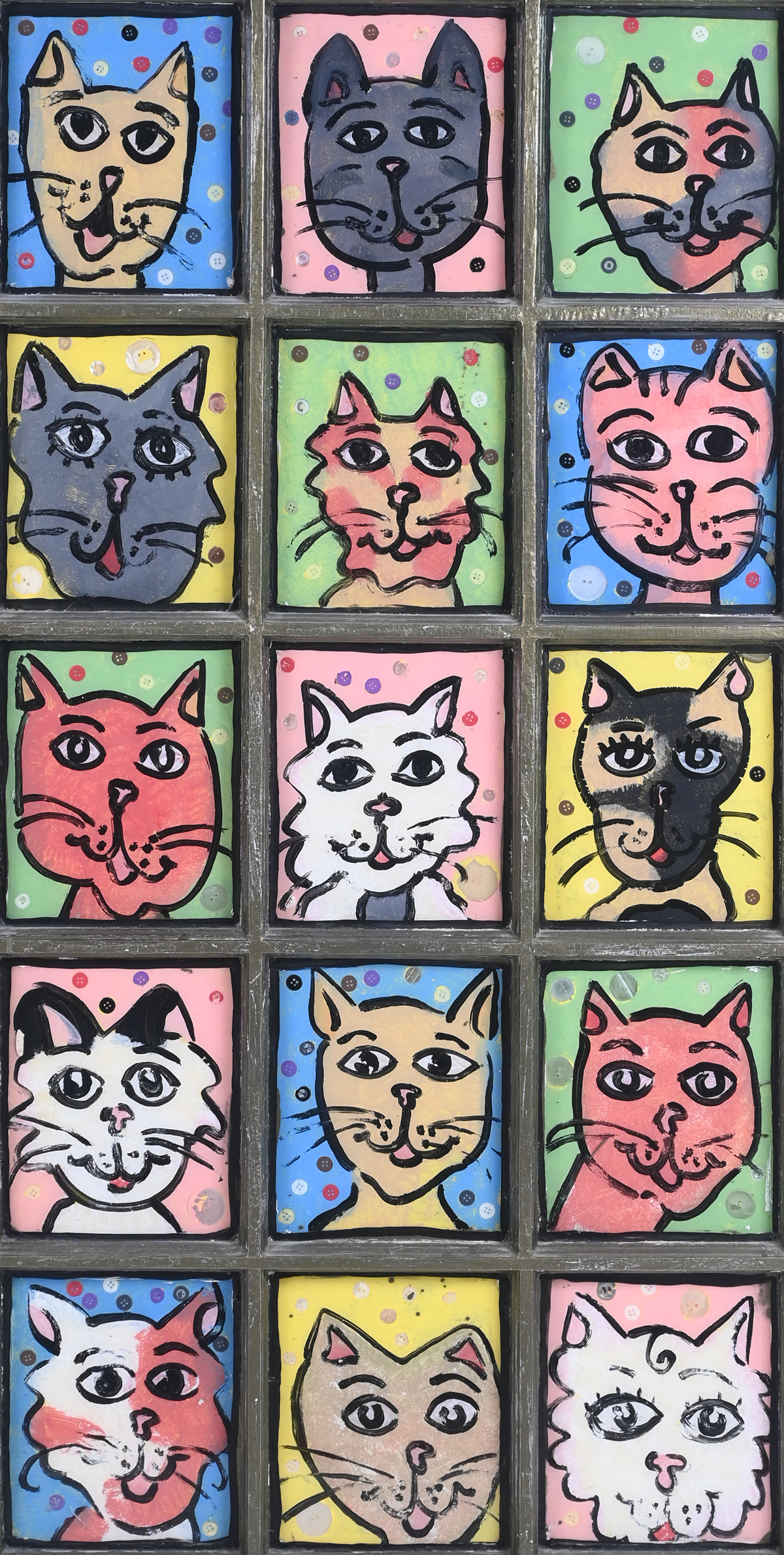 REVERSE PAINTED WINDOW FRAME CAT