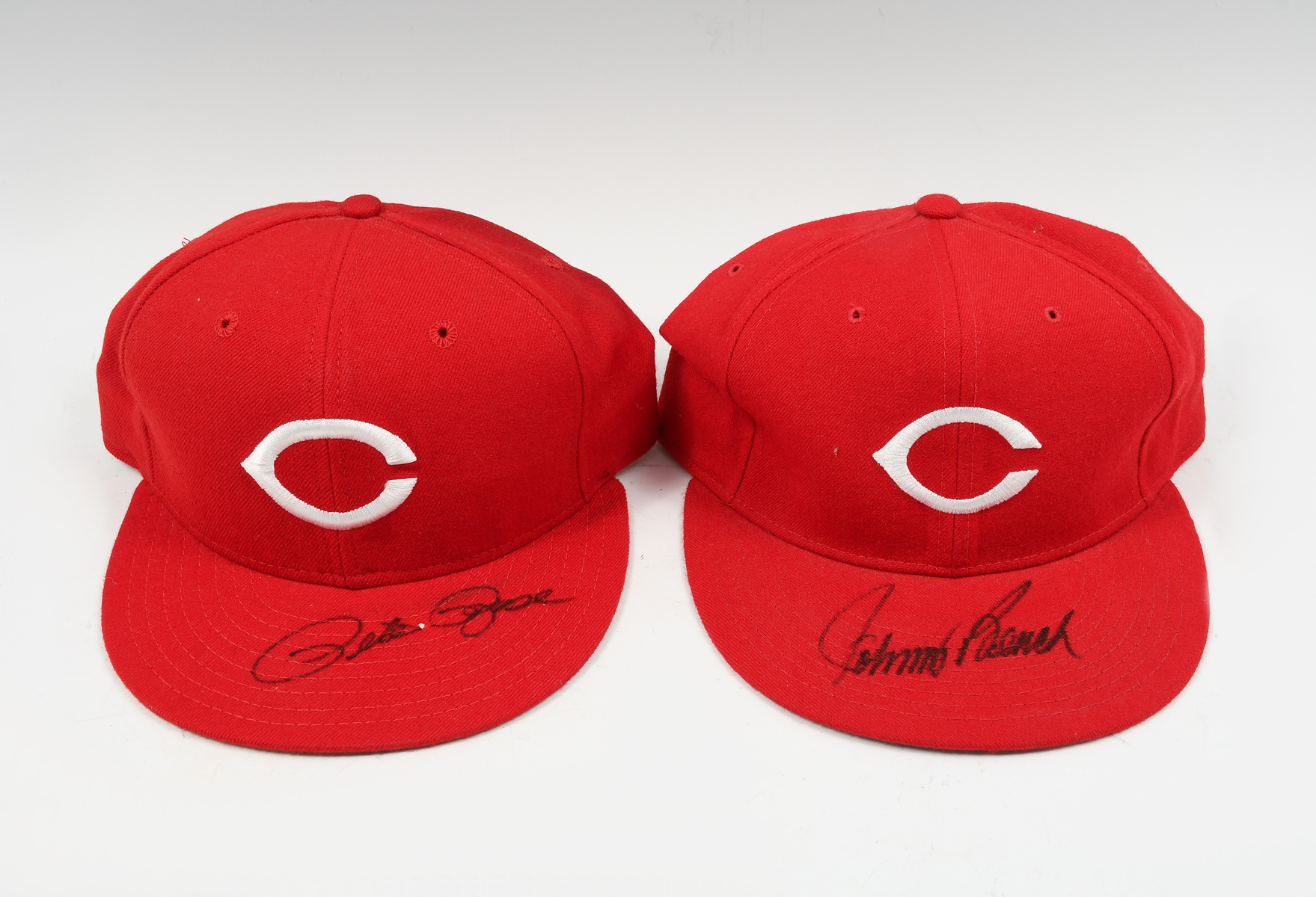 TWO SIGNED CINCINNATI REDS HATS