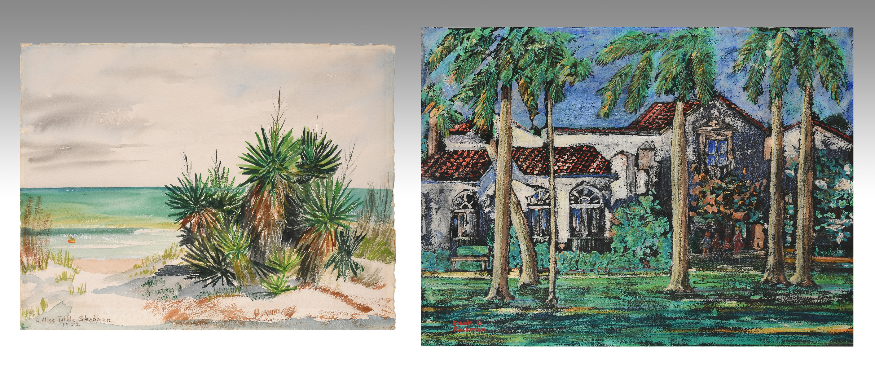 2 PIECE FLORIDA PAINTING LOT 1  2764b1