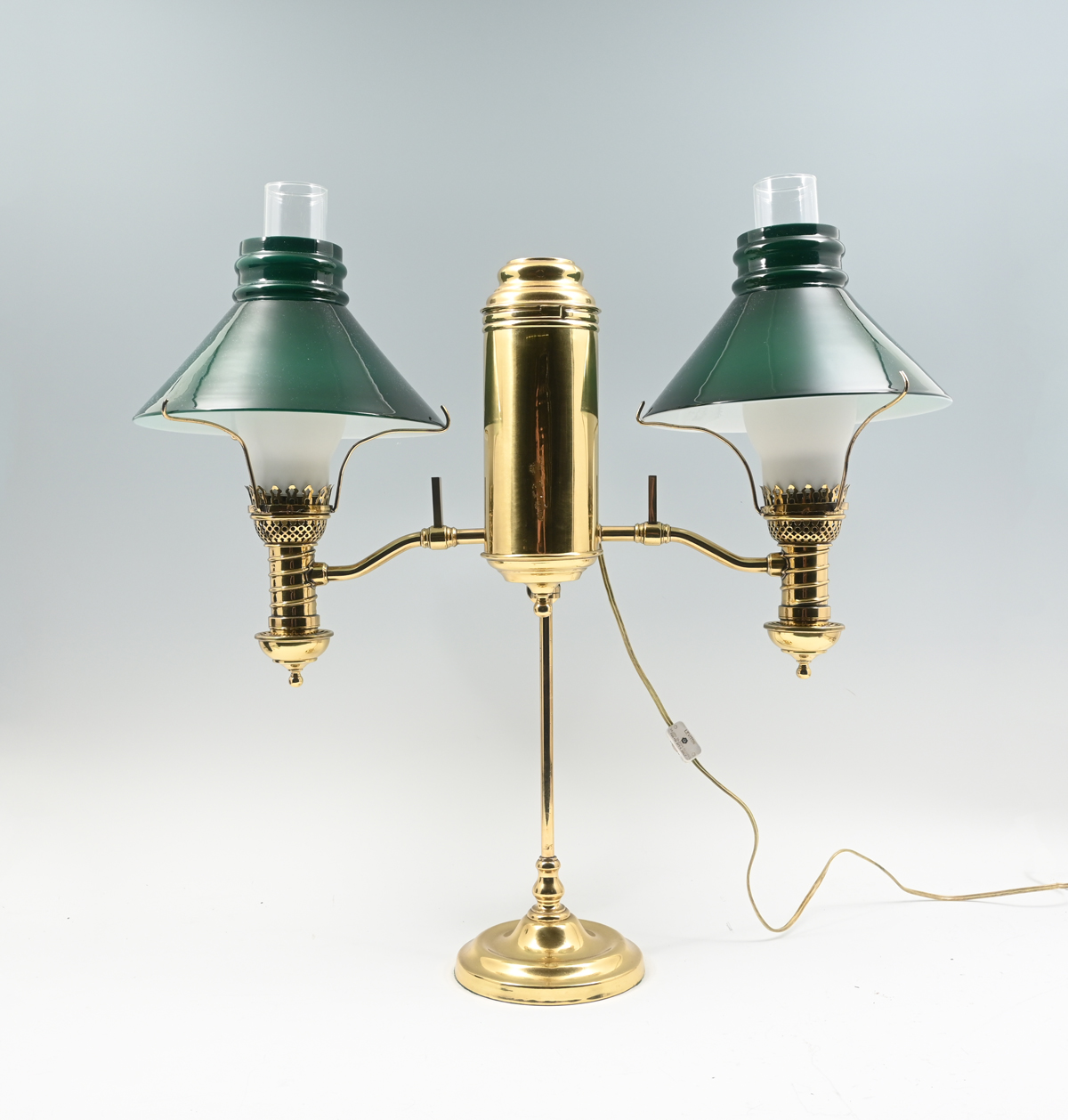 DOUBLE LIGHT BRASS STUDENT LAMP  2764fb