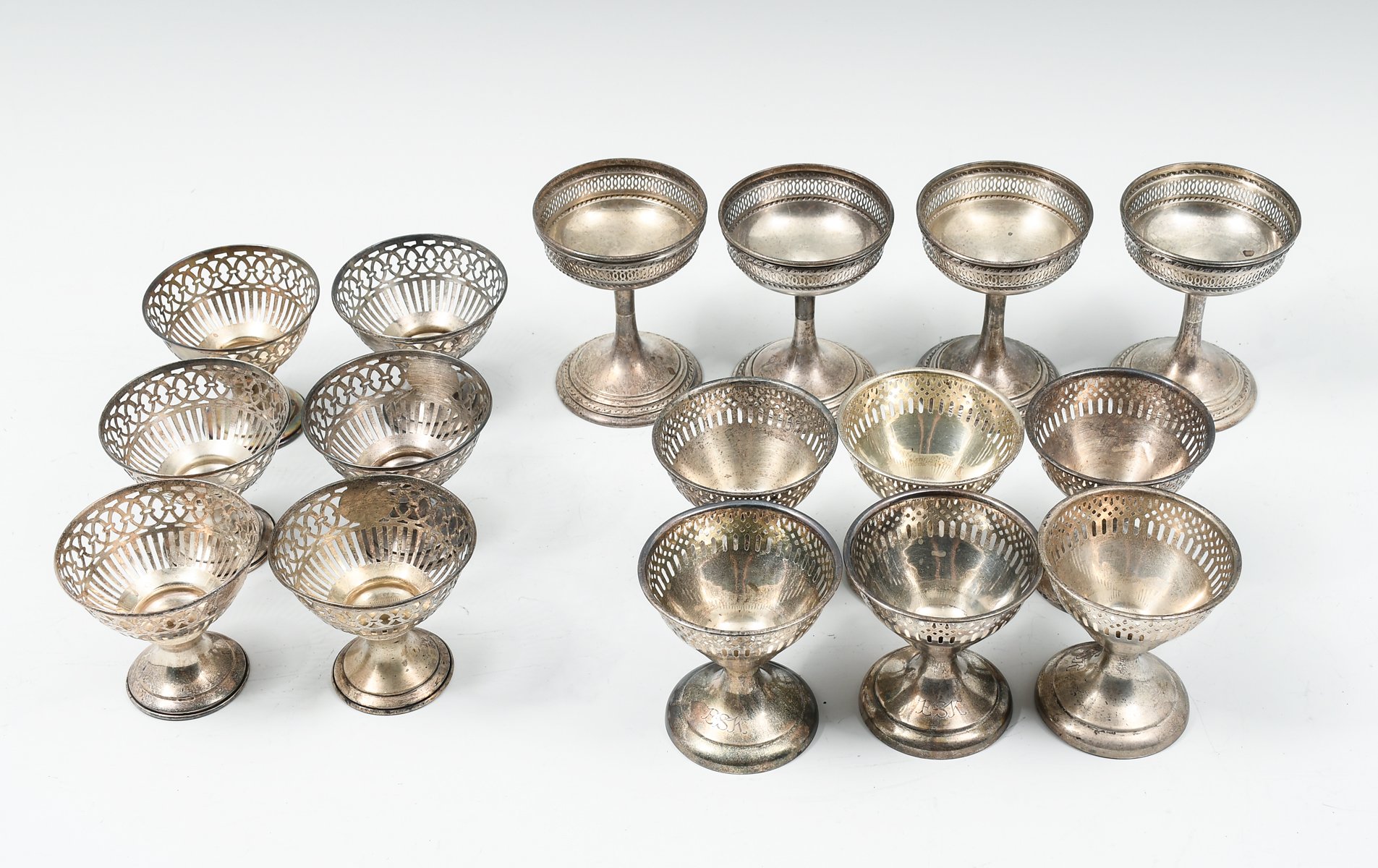 16 PC RETICULATED STERLING CUP 27654d