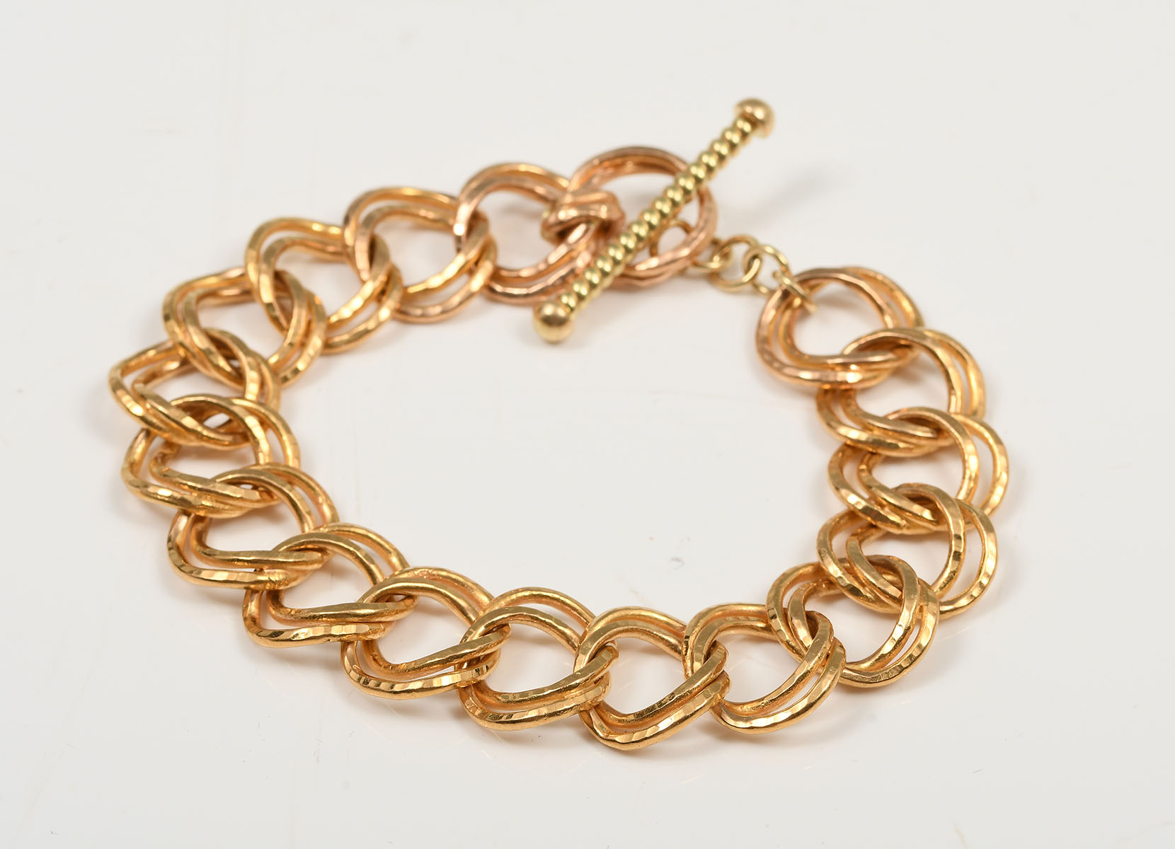 HEAVY 22K GOLD FANCY LINK BRACELET: