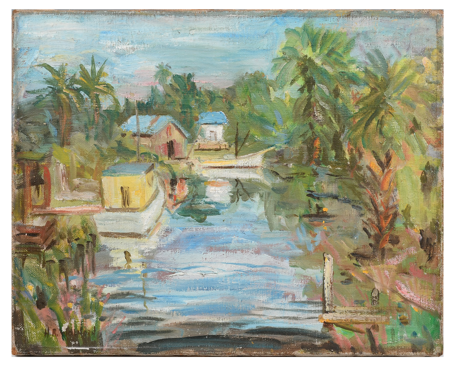 H R WOLHORN FLORIDA COVE PAINTING  27665a