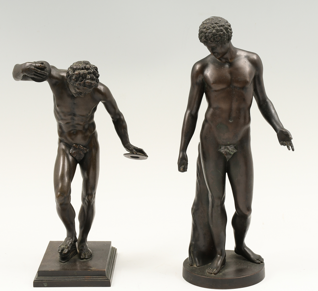 TWO PIECE MALE NUDE BRONZE LOT  27673d