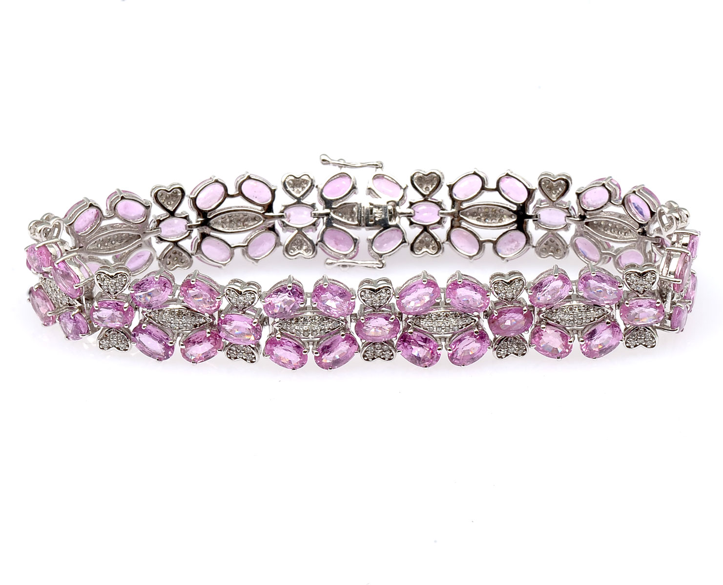 14K PINK SAPPHIRE DIAMOND BRACELET  276858