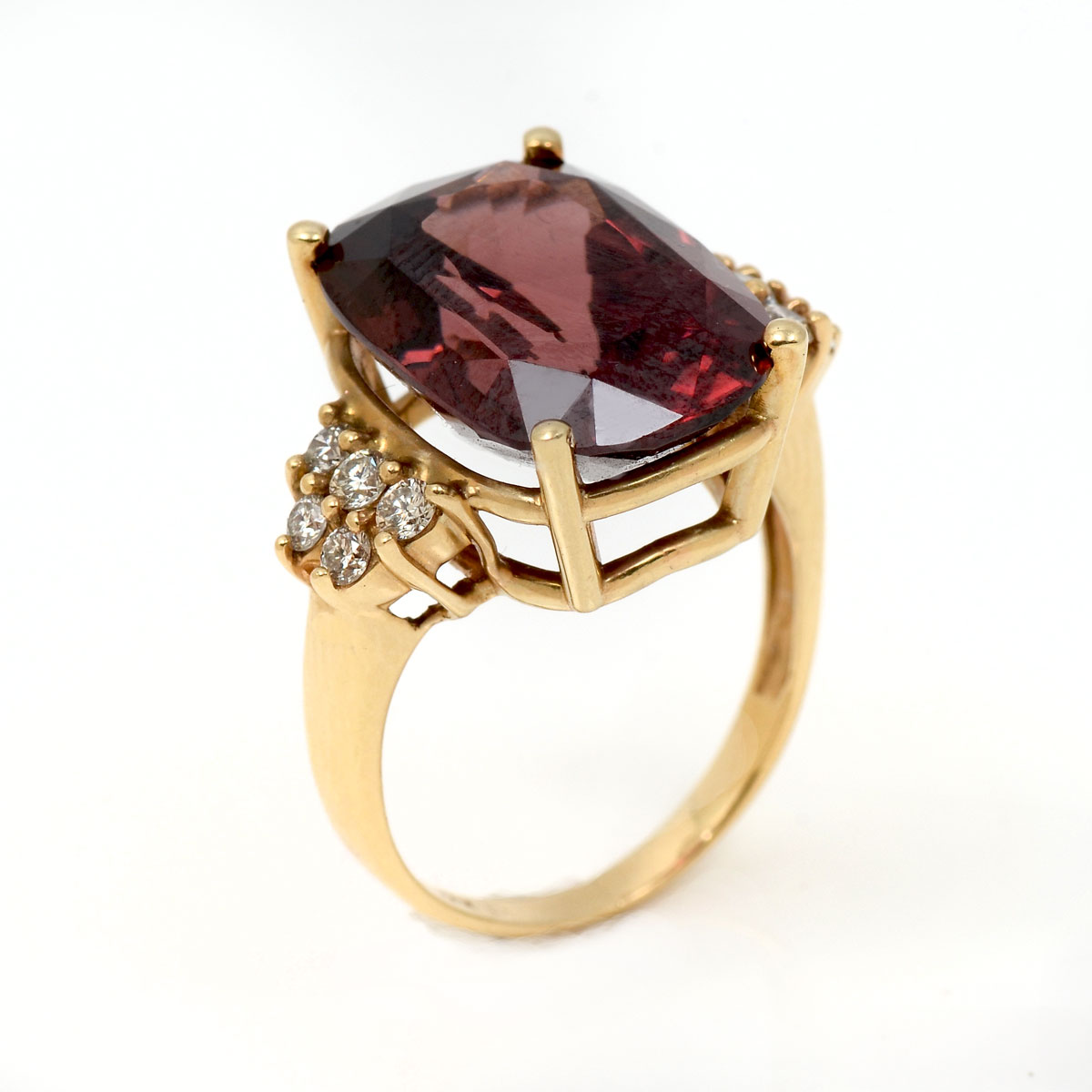 14K 16.97 CT ZIRCON & DIAMOND RING: