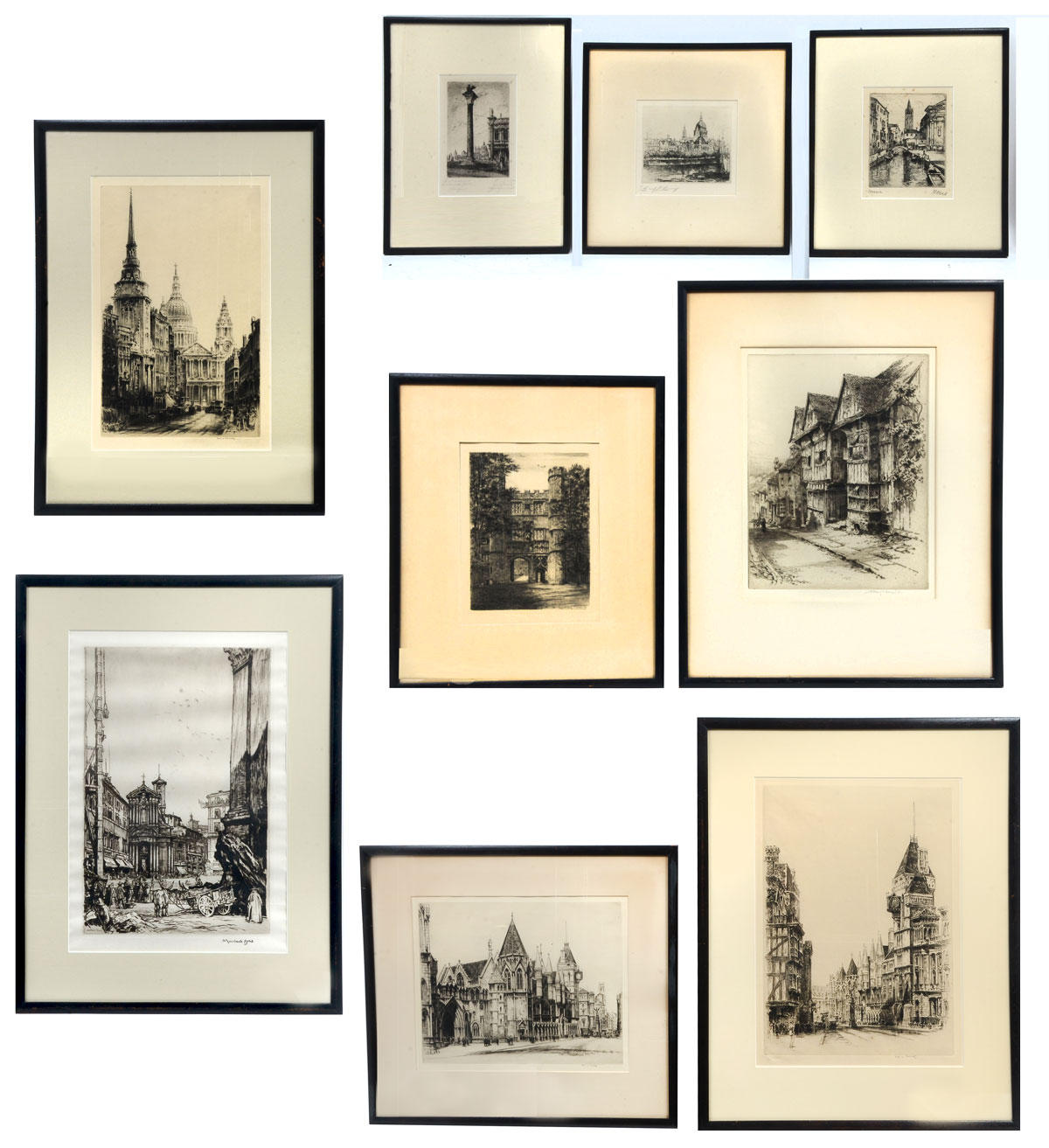 9 PIECE ETCHING LOT: Artists Include