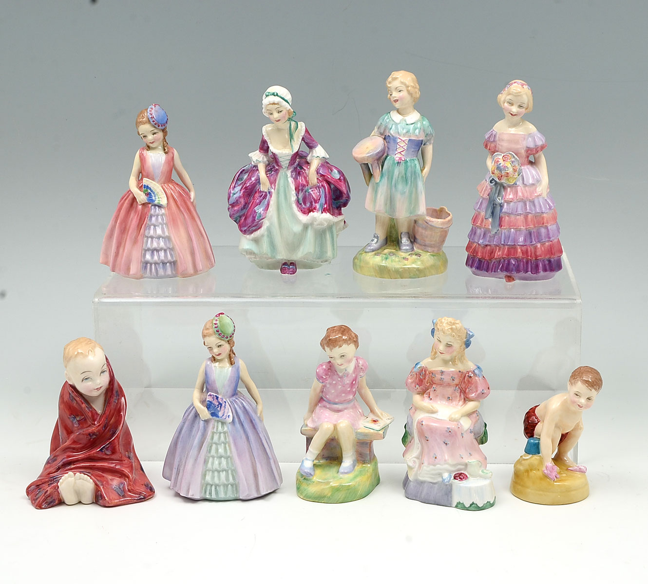 9 PC LOT ROYAL DOULTONS FIGURINES: 1)