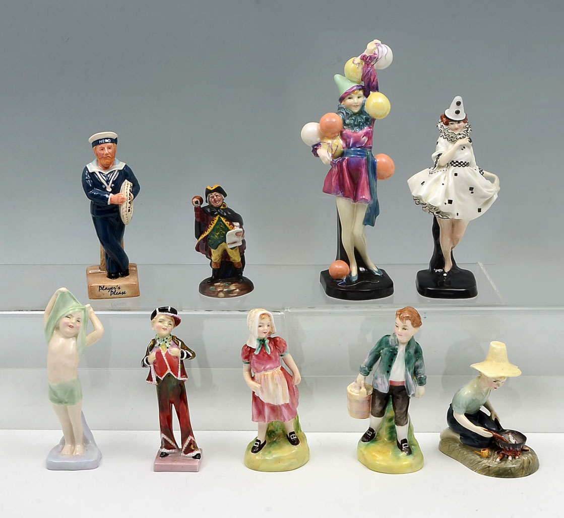 9 PC LOT ROYAL DOULTON FIGURINES: