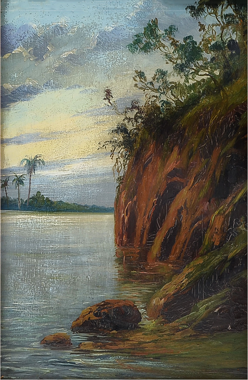 TROPICAL RIVER LANDSCAPE PAINTING  276a2e