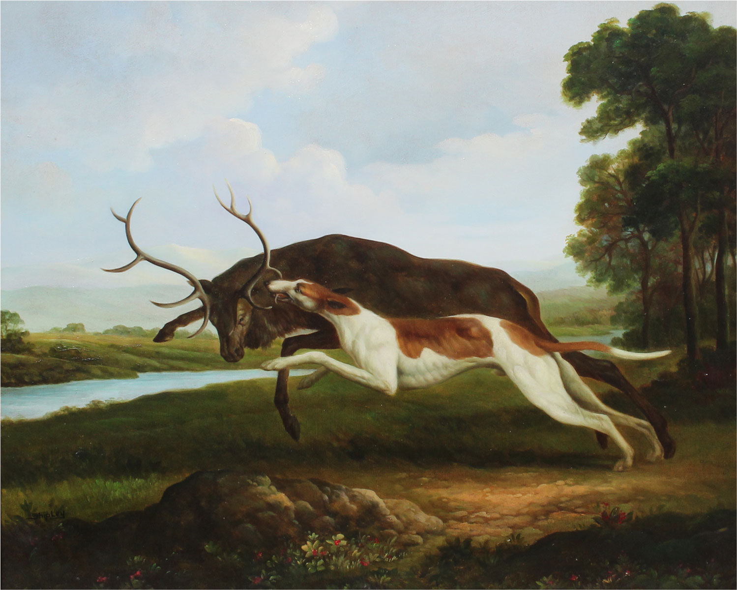 CONTEMPORARY PAINTING OF HOUND 276b1f