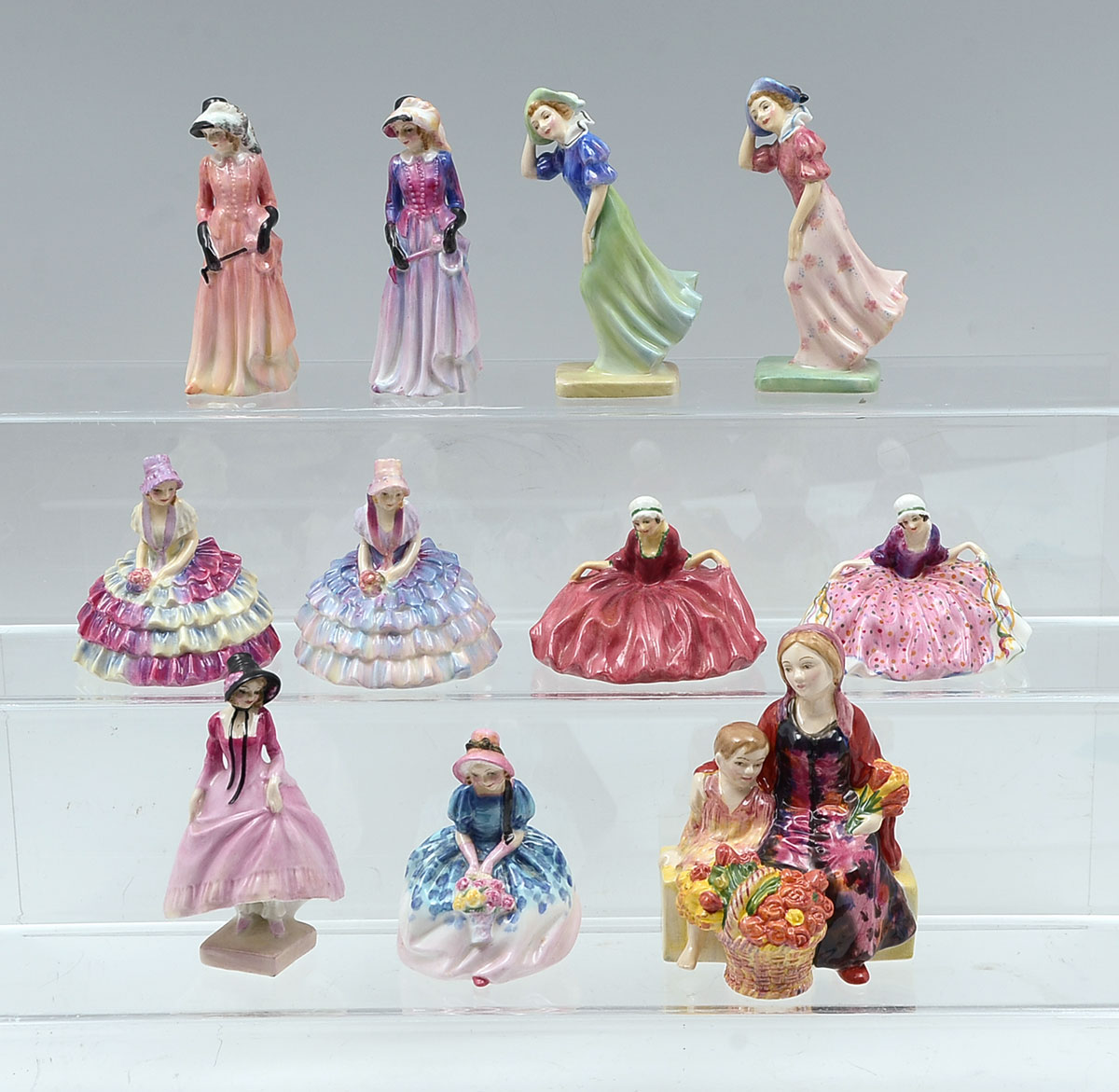 11 PC.LOT MINIATURE ROYAL DOULTON FIGURES: