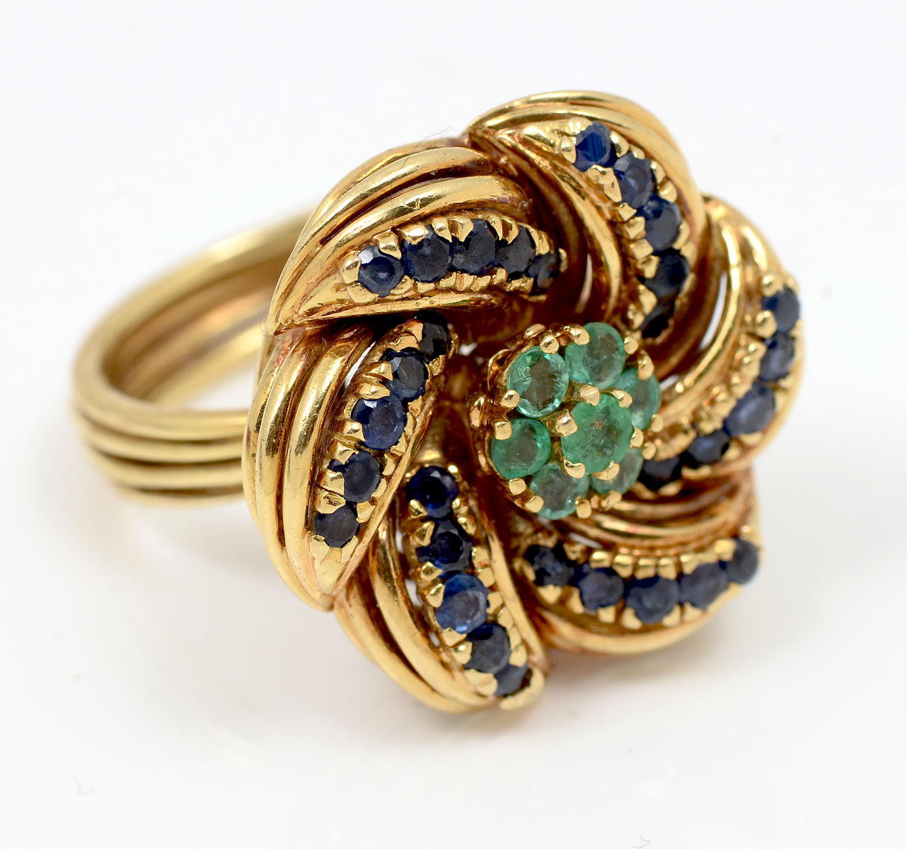 18K SAPPHIRE EMERALD RING 18K 276b83