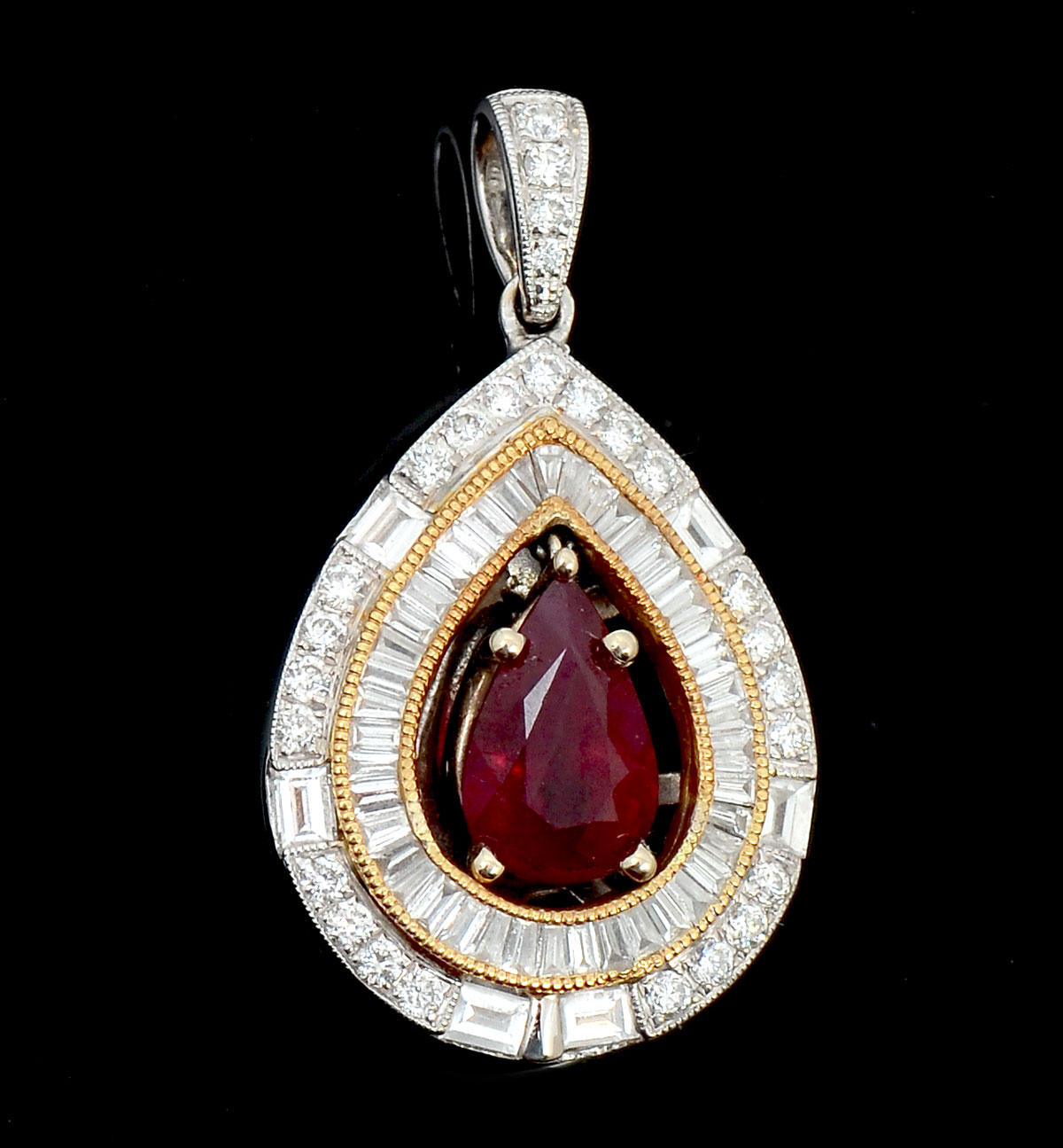 18K 1 50 CT RUBY PENDANT WITH 84 276b98