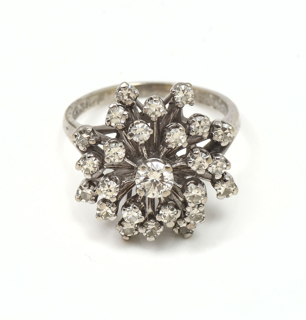 14K 1.00 CTW DIAMOND SPRAY RING: