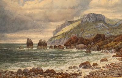 Arthur Suker (1857-1902)/A Wild Day/coastal
