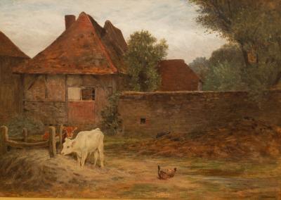 Thomas J Watson 1847 1912 Farmyard signed watercolour  279569