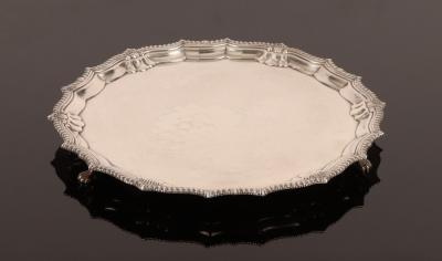 A silver salver, Birmingham 1936,