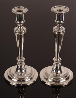 A pair of George III silver candlesticks  2795fe