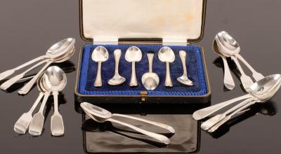 A pair of George III silver teaspoons,