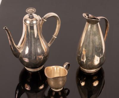 A German silver coffee pot, .925 standard,