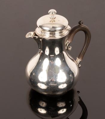 A Dutch silver pear-shaped coffee pot,