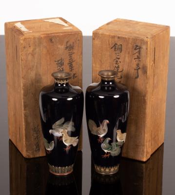 A pair of Japanese cloisonne vases  2796b9
