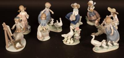 Nine Lladro figures to include 2796cb