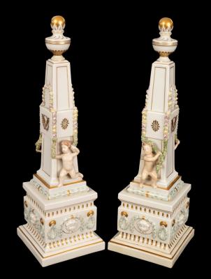 A pair of Royal Copenhagen obelisks  2796db