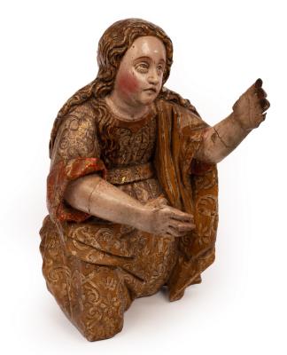 A 17th Century carved and polychrome