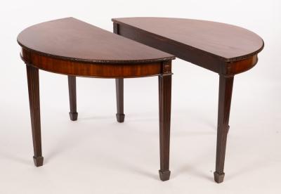 A pair of mahogany side tables with